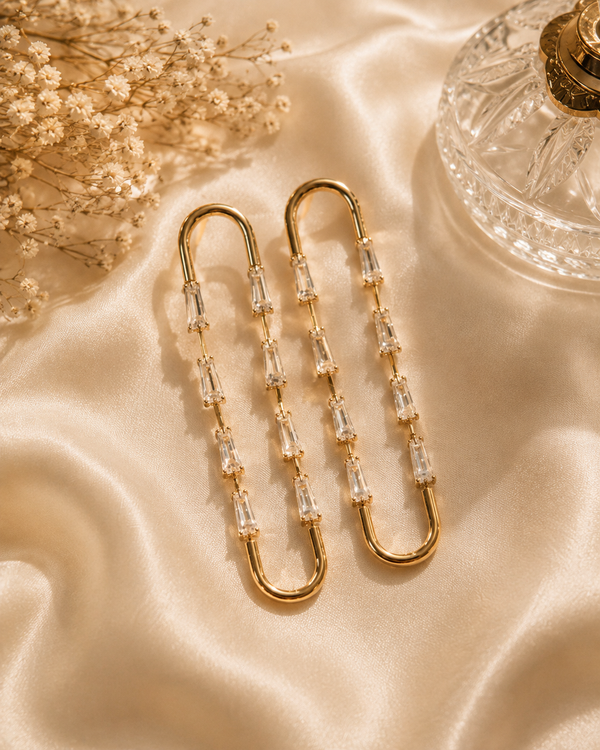 Heritage Gold Plated Long Drop Earrings for Women