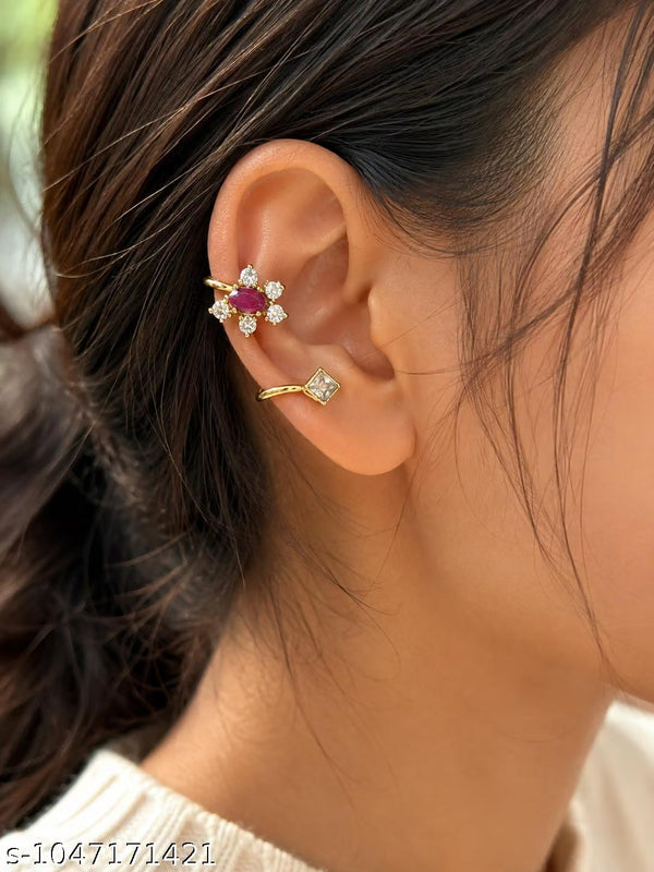Premium Gold Plated Floral Ear Cuff