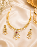Gold Plated Diamond Necklace Set