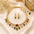 Gold Plated Multicolor Stone Necklace