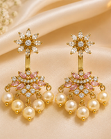Premium Gold Plated Pearl Drop Earrings for Women – Elegant Party & Festive Wear