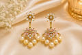 Premium Gold Plated Pearl Drop Earrings for Women – Elegant Party & Festive Wear