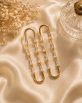 Heritage Gold Plated Long Drop Earrings for Women