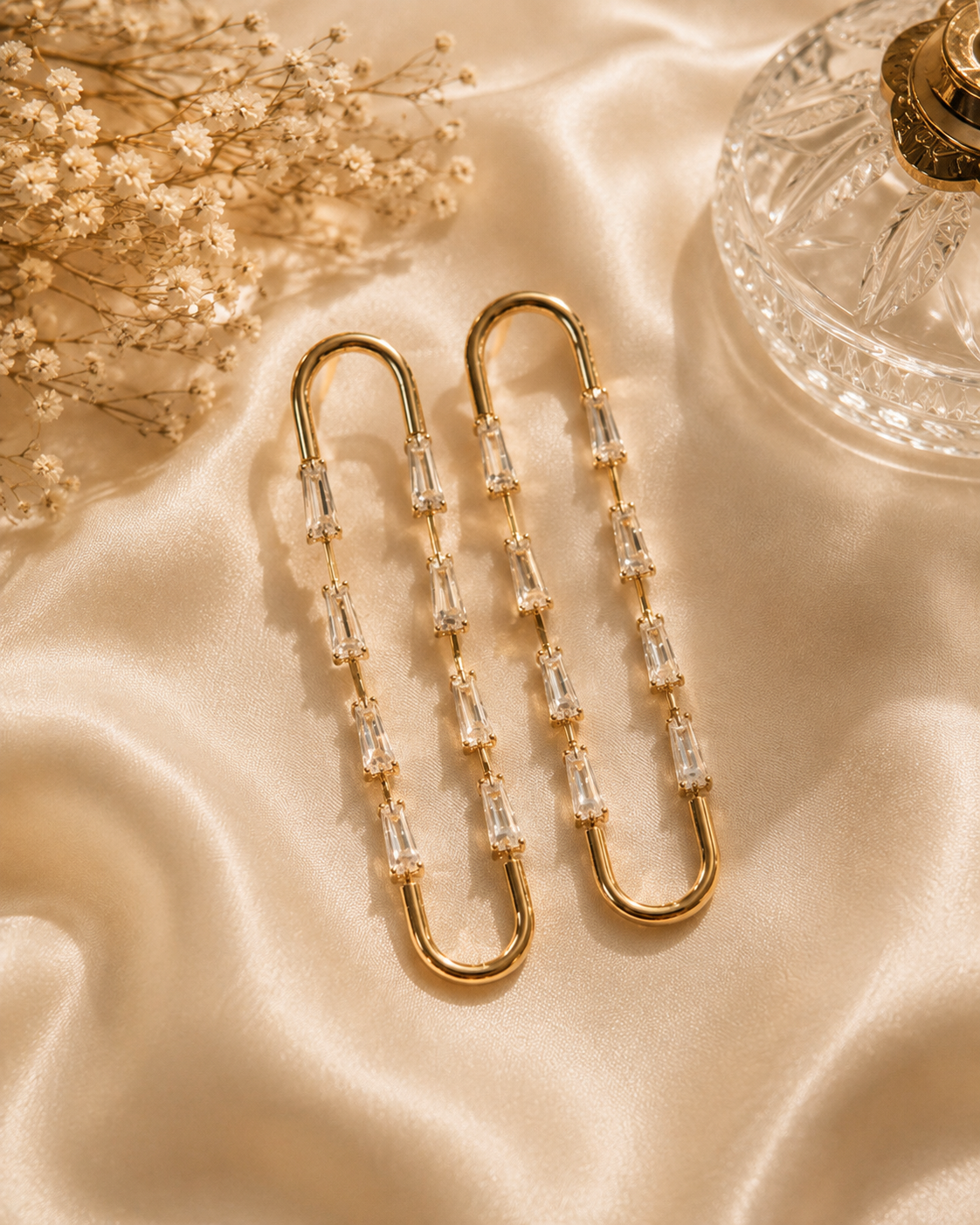 Heritage Gold Plated Long Drop Earrings for Women