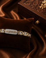 Premium Gold Plated Jai Dwarkadhish Men's Bracelet | Stylish Religious Bracelet for Men | Free Size