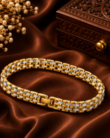 Gold and Silver Stylish Designer Men's Chain Bracelet | Premium Fashion Bracelet for Men