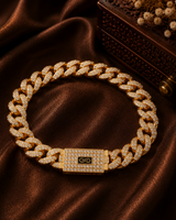 Premium Gold Plated Diamond Look Cuban Chain Bracelet for Men