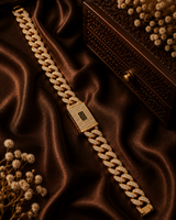 Premium Gold Plated Diamond Look Cuban Chain Bracelet for Men