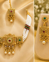 Rajwadi Gold Plated Necklace Set