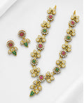 One Gram Gold Plated Floral CZ Necklace Set