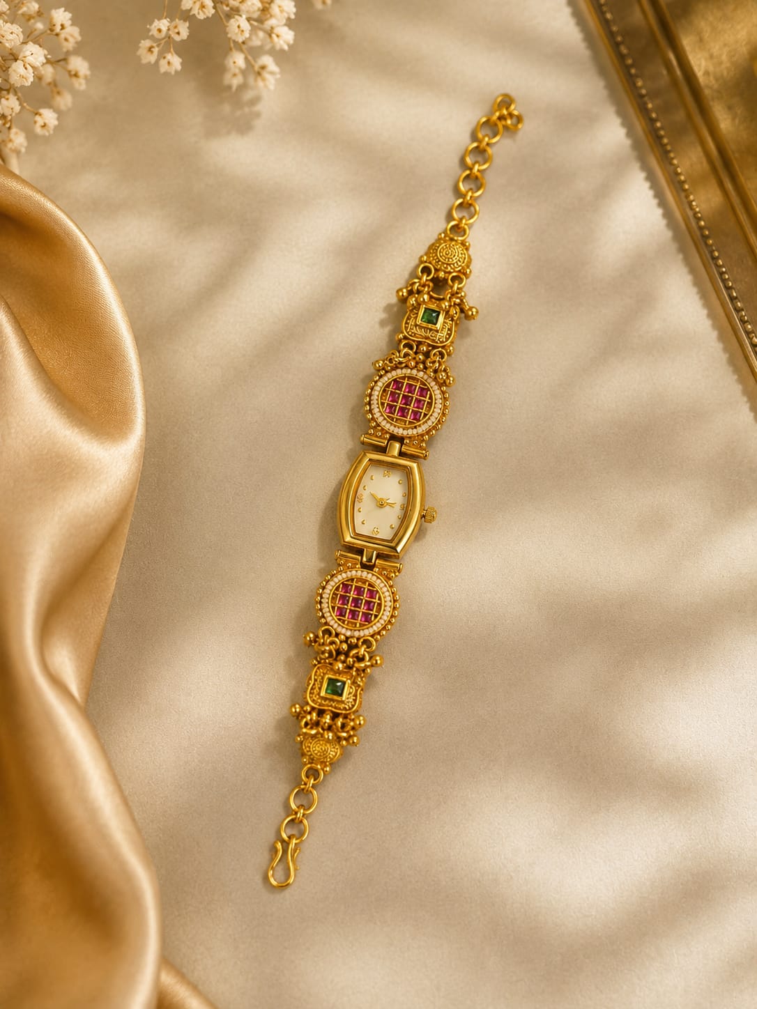 Heritage Premium Gold Plated Designer Bracelet Watch for Women