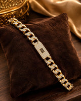 Premium Gold Plated Diamond Look Cuban Chain Bracelet for Men