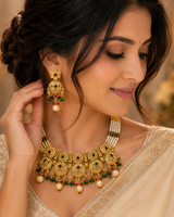 Gold Plated Traditional Choker Necklace Set