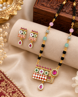 Gold Plated Multicolor Beaded Necklace Set