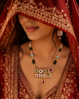 Gold Plated Multicolor Beaded Necklace Set