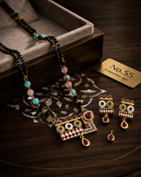 Gold Plated Multicolor Beaded Necklace Set