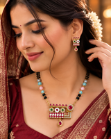 Gold Plated Multicolor Beaded Necklace Set