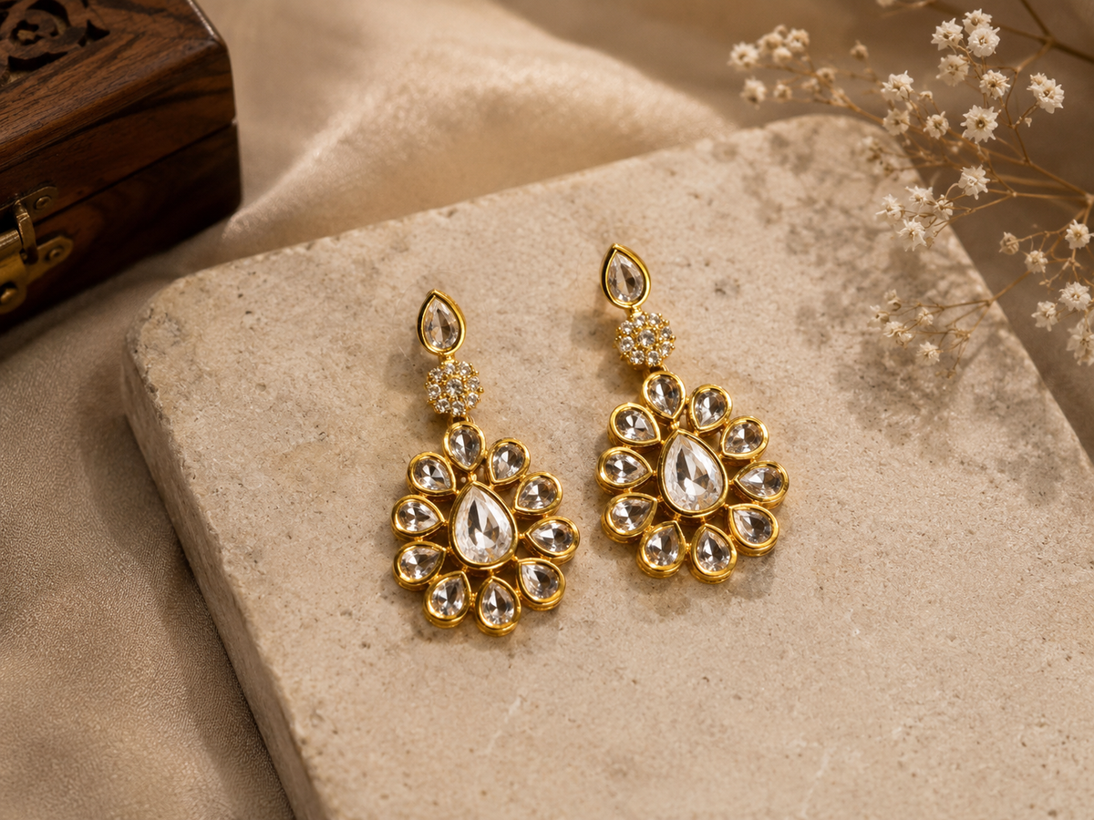 Gold Plated Kundan Jewellery Set